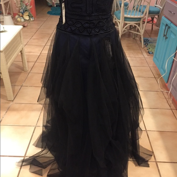 BCBG Navy and black long gown - Picture 3 of 6